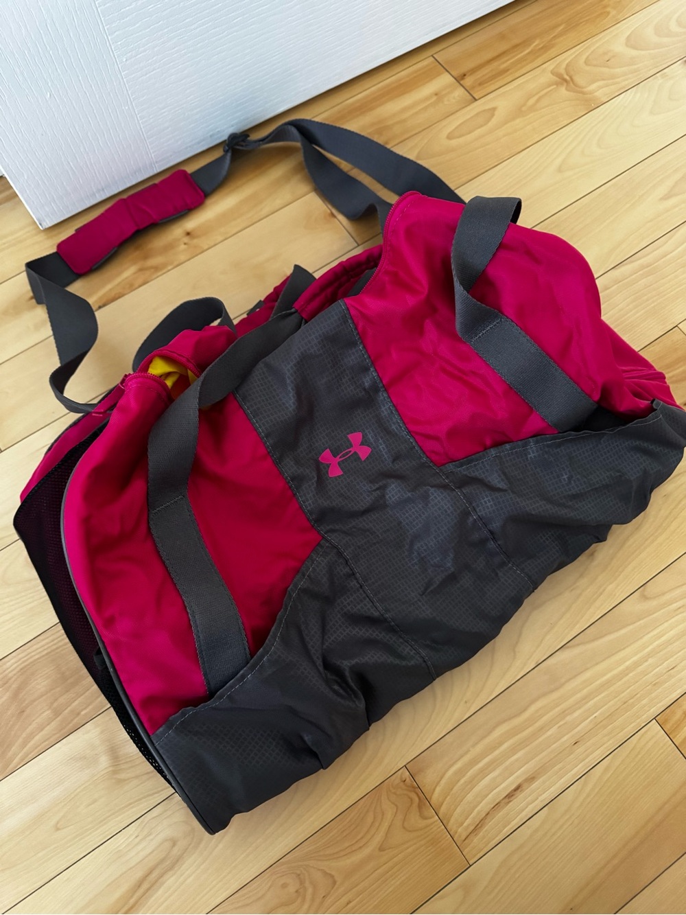 Under Armour Fuchsia and Gray Duffel Bag